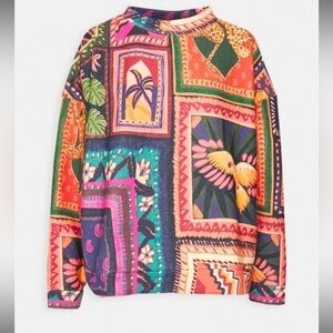 FARM Rio Patchwork Tapestry Sweatshirt NWT Size Medium‎